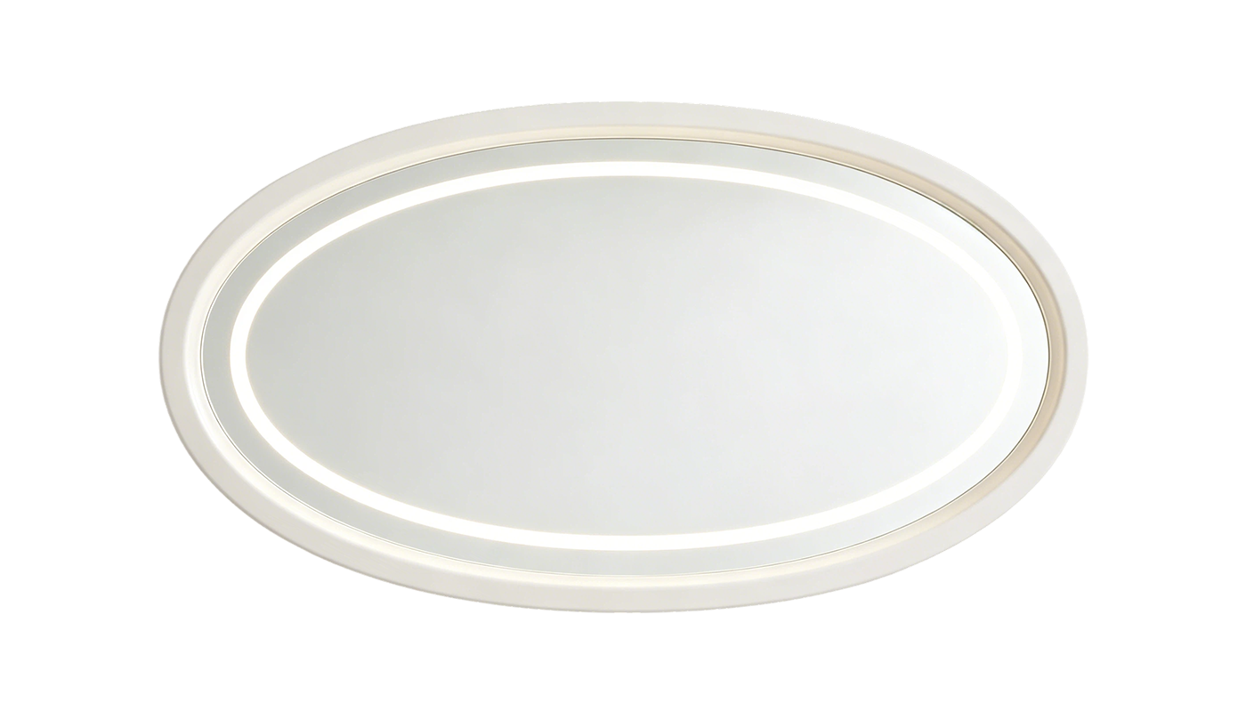 Oval glow frameless mirror