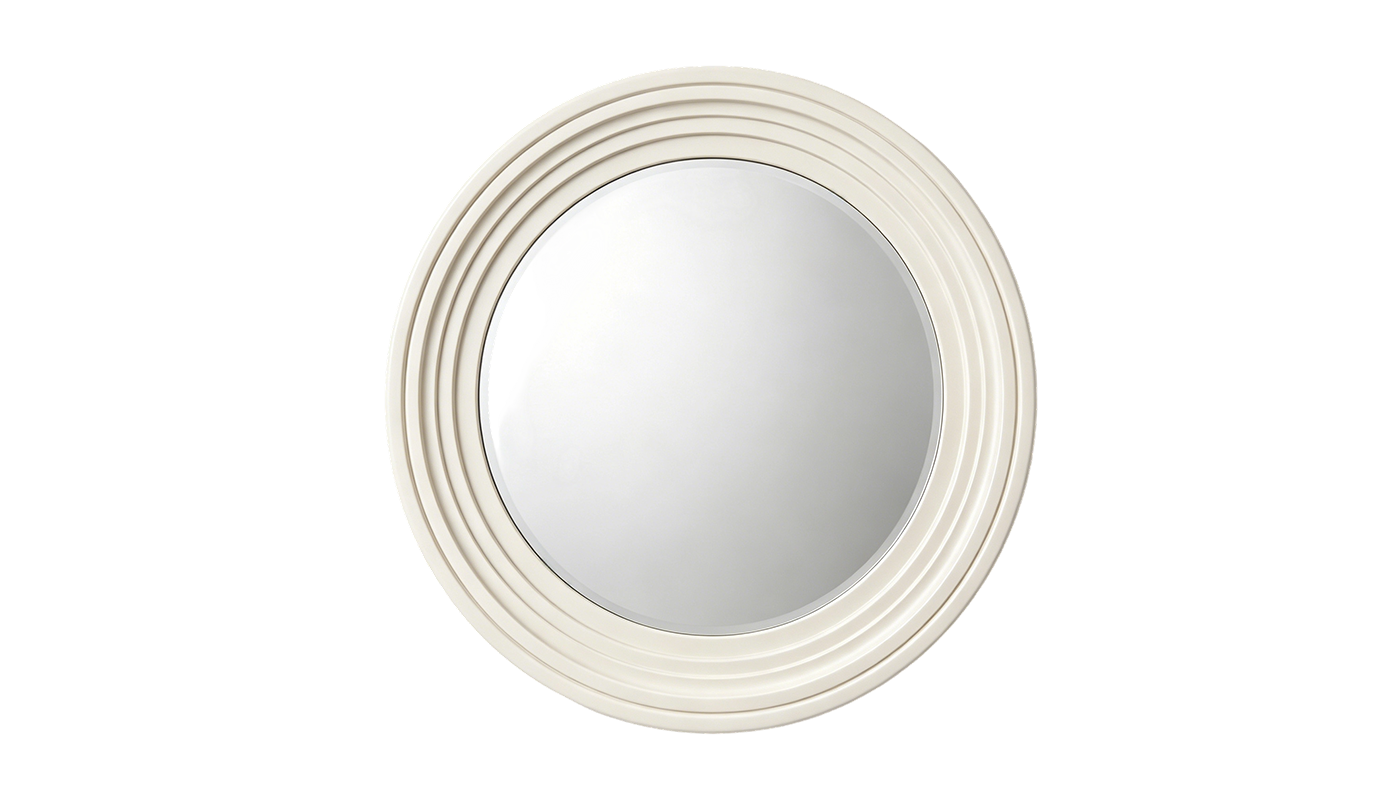 Ridged frame round mirror