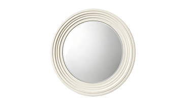 Ridged frame round mirror